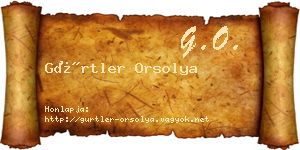 Gürtler Orsolya névjegykártya